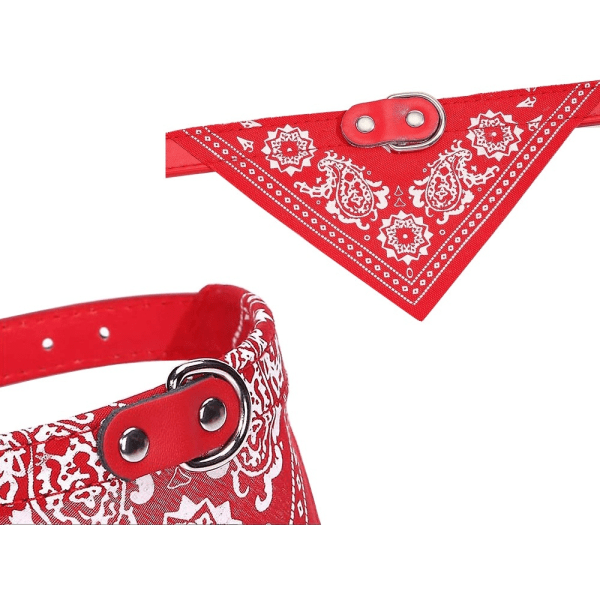 Hundhalsband med Bandana/Halsduk L (35-44CM) Välj färg Röd