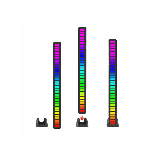 USB LED-lampa med reaktion på ljud – Multifärgad neon RGB LED multifärg