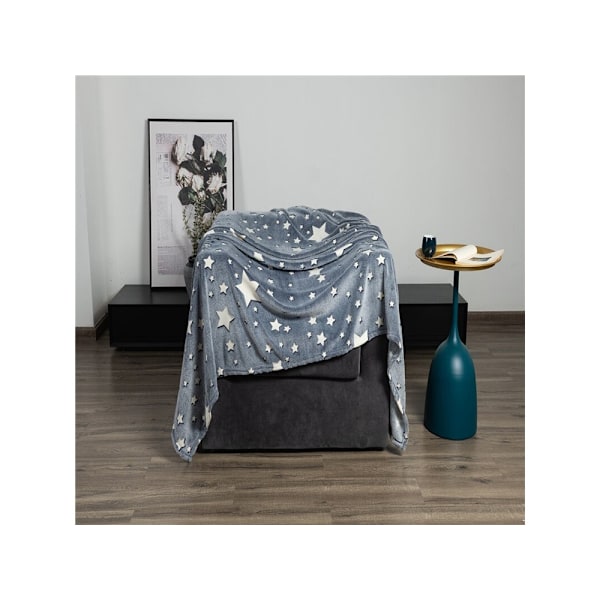 Mykt lysende teppe/pledd 150x200cm Grey
