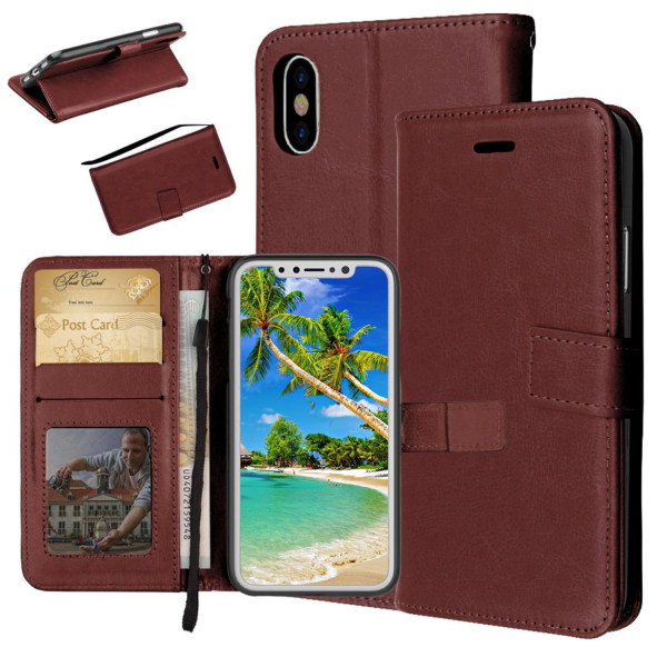 Pung etui iPhone X /Xs, 3 kort med ID Brown