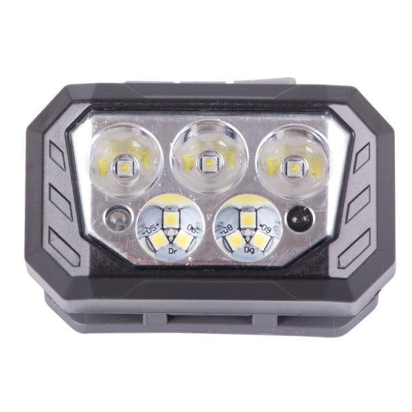 Oppladbar hodelykt med 3x XHP30 og 6x SMD LED Black