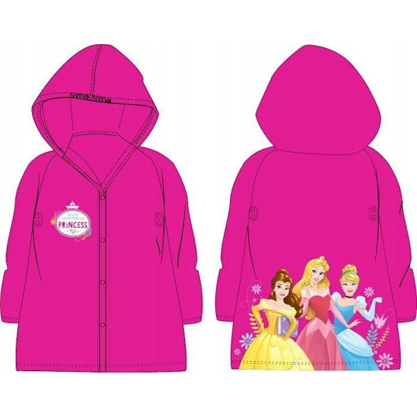 Regnjakke til børn - Disney Princess - Vandtæt Pink 128