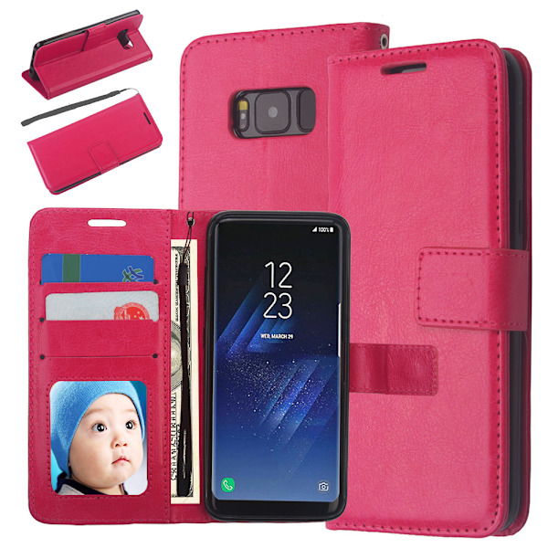 Samsung S8 Plus - Retro Wallet cover, Taske/Pung Black