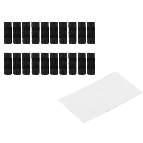 20 selvklebende kabelholdere Black