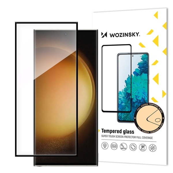 Skärmskydd Samsung S24 Ultra i härdat glas Fullskärm Svart