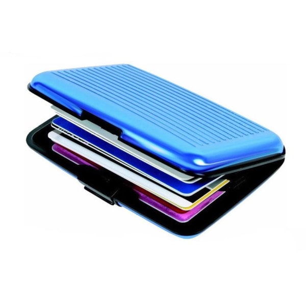 Korttiteline alumiinia - RFID-turvallinen Blue