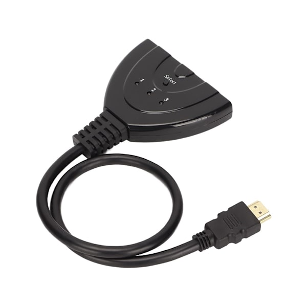 HDMI Switch 3+1 - 4K - med 50cm kabel Svart