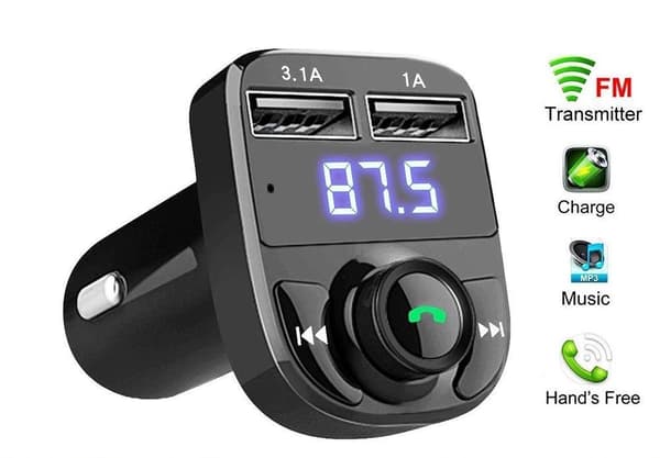 2 pakke FM-sender X8 med bluetooth og håndfri Black