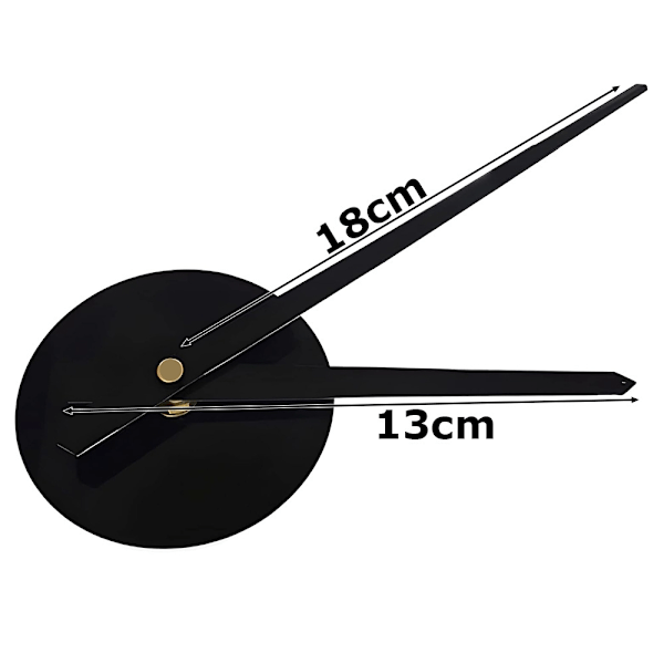 3D Väggklocka Tyst gång, Gör-den-själv-kit Svart