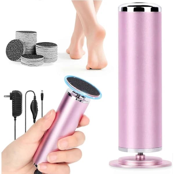 Electric Foot File: Adjustable Speed Foot File for Cracked Heels - Perfect for Summer Pedicures, Includes 60 Sandpaper Discs.