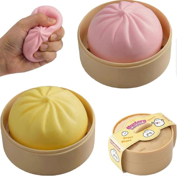 2 st Squishy Dumpling Mystery Dumpling Squishy, Dumplingsleksak för stresslindring