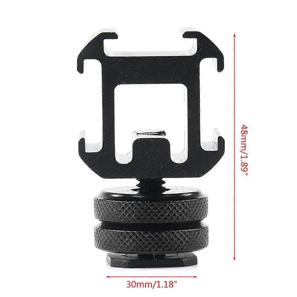 3 Blitsskoadapter Doble Skruer Stativholder for DSLR Kamera Blitslys