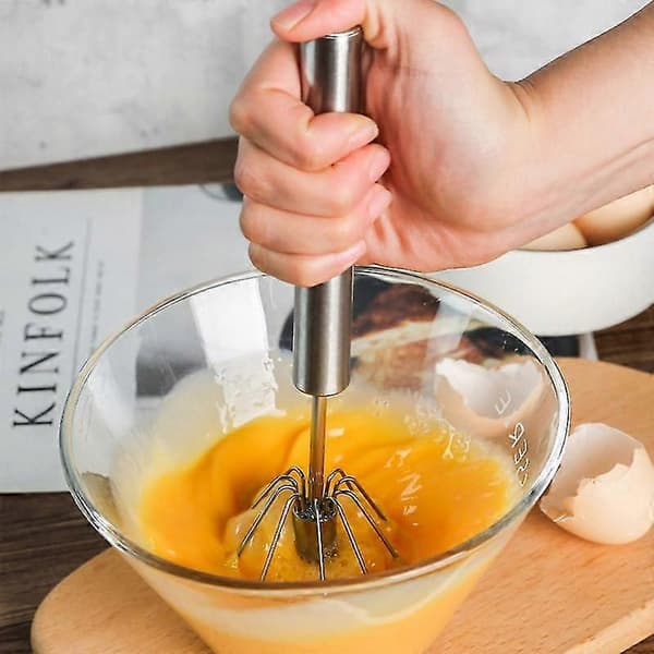 Eggvisp, eggvisp i rustfritt stål, håndtrykk eggvisp blender 1 stk