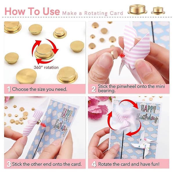 20 stk. Mini Metal Roterende Lejer til DIY Håndlavede Håndværk Papirkort Scrapbooking DIY Hilsen Ca