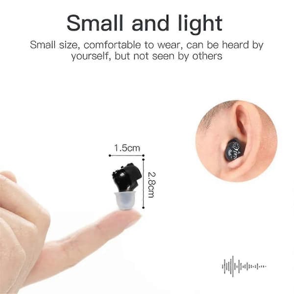 Rechargeable Hearing Aid Mini Inner Ear Deaf Amplifier compatible with Elderly Intelligent Noise Reduction