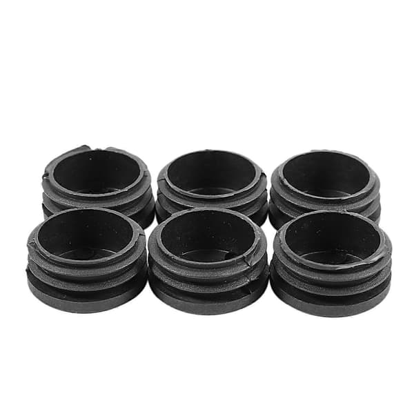 6 st Plast Blindlock Ändlock Rörinsats Pluggskydd 40mm Svart