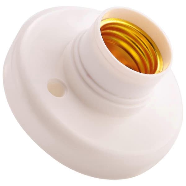 E27 Round Plastic Socket Screw Lamp Holder White