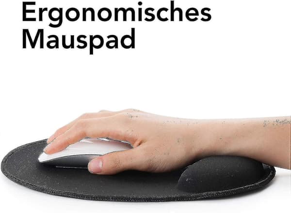 Musemåtte med gelpude - 26x23cm - Ergonomisk musemåtte med syede kanter