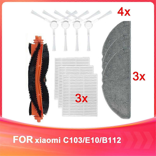 För C103/E10/B112 Robotdammsugare och Mopp 3C Förbättrad Version Tillbehör Sidoborste Filter