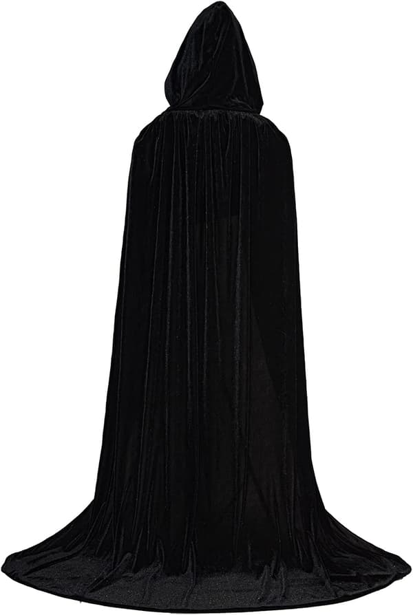 Hætteklædt kappe, Unisex Halloween vampyrkappe med lang hætte til voksne Cosplay