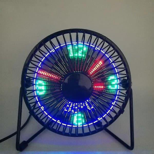 USB LED Clock Mini Fan Cooling Fans