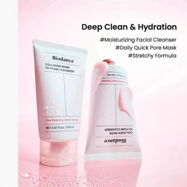 New model Hoygi collagen moisturizing cleanser gently cleanses the face and leaves it