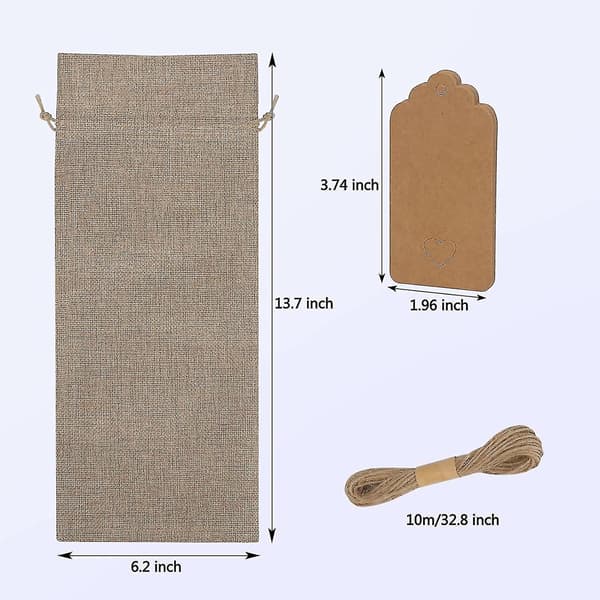 Flaskor, 10x Presentpåsar För Vin, Jutevinsäck Med Dragkedja, Burlap Presentpåsar För Vinflaskor, Förpackning För 1 Flaska Vin/champagne