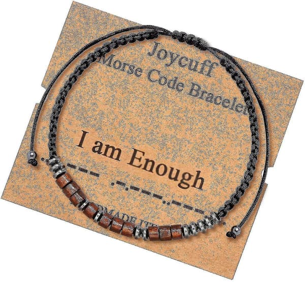 Inspirerende Morse Code Armbånd til Kvinder Julefødselsdagsgaver Jeg Er Nok