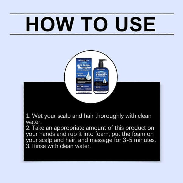 Antisvampeshampoo til folliculitis, seboroisk dermatitis og psoriasis 3pcs