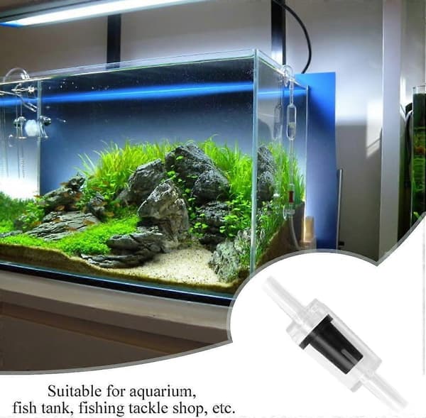 10 stycken backventil akvarieluftpump backventiler, transparent plast envägs backventil för akvarium-svart (4mm)