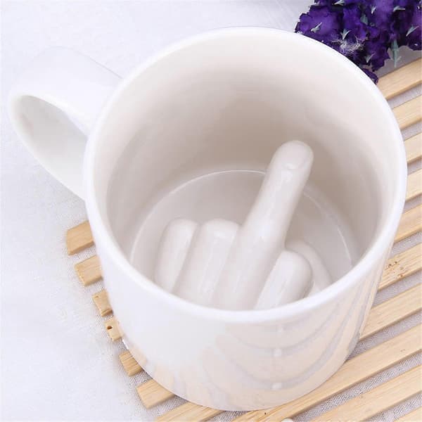Långfinger Teacup Mugg Ociviliserad Långfingerkopp Spoof Långfinger Keramisk Kaffekopp-eyzi_Gift