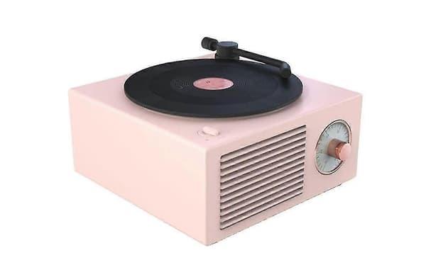 Trådløs Bluetooth-høyttaler, Retro Vinylplate CD-stil Spiller.