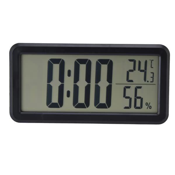 Digital Alarm Clock Portable Black Temperature Humidity Wall Mounted LCD Digital Electronic Clock for Dormitory Desk