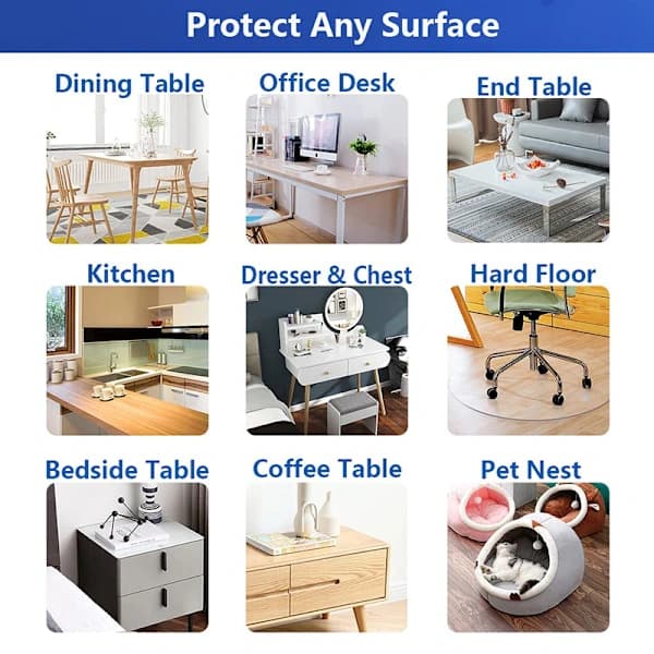 PVC Desk Protector - Many Sizes Thick Clear Plastic Cover Table, Rectangular Bedside Tables, Office and Computer Desks, A80*140cm
