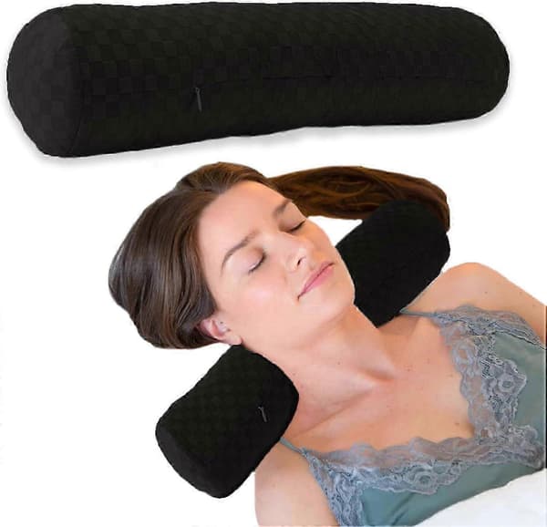 Nackrulle Cervikal Kudde för Nacksmärtlindring Black