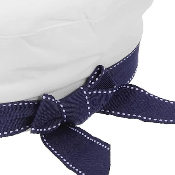 Abaodam White Sailor Hat Stylish White Beret with Bow Uniform Cap All-Matching Hat (Head Circumference 56-58cm)