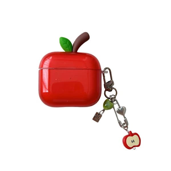 Instagram-friendly Red Apple Pattern Protective Case for AirPods, Soft Red AirPods 4.