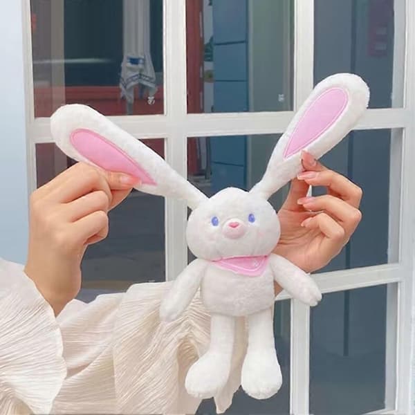 Plush Rabbits with Pullable Ears Stress Relief Rabbit Toy Christmas Gift