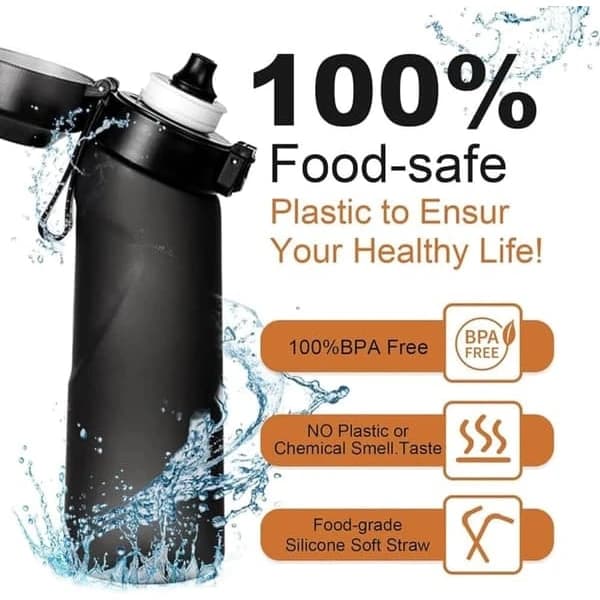 Air-Up 700 ml duftvannflaske – 8 smakspoder | Sukkerfri duft | Gradientdesign med sugerør (rosa)