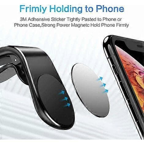 Magnetisk biltelefonholder til de fleste smartphones, universal magnetisk bilmontering til luftventiler (sort)