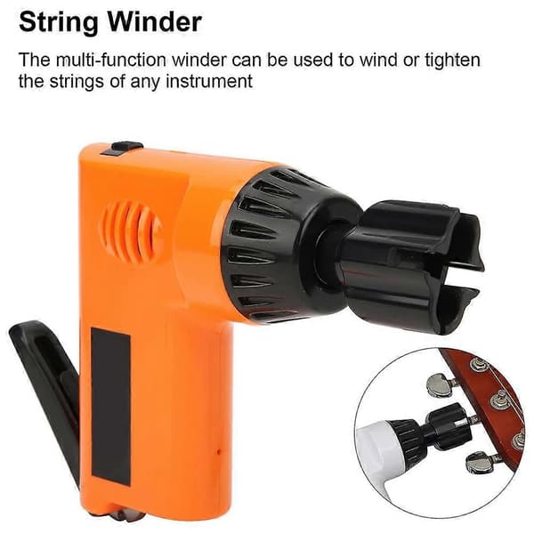 Multifunktionell elektrisk strängupprullare strängskärare USB uppladdningsbar elektrisk gitarrsträngupprullare för gitarr ukulele A White