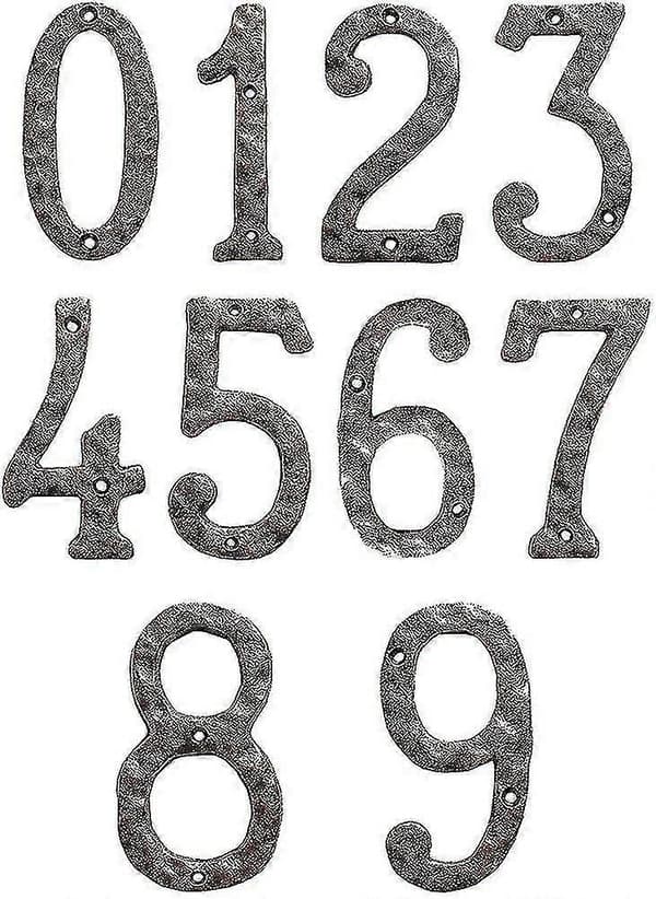 Rustikke husnumre, 5,5 tommer hamret overflate, farge 2, nummer 4