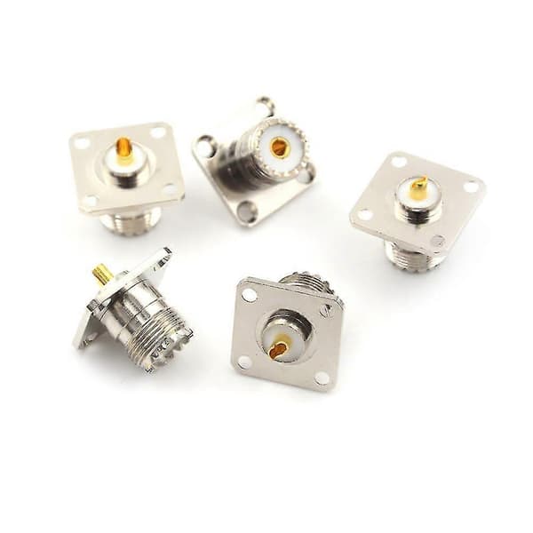 5x UHF Hun SO239 Panel Chassis Montering Flange Montering Lodde RF Stik HFMQV