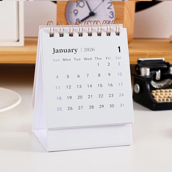 2026 Desk Calendar — Suitable for Home or Office Use (White)