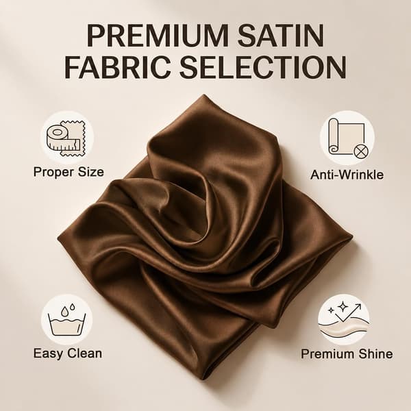 Satintyg, metervara, av polyester, 140 x 200 cm, satintyg, marinblå kaffefärger 140X200cm