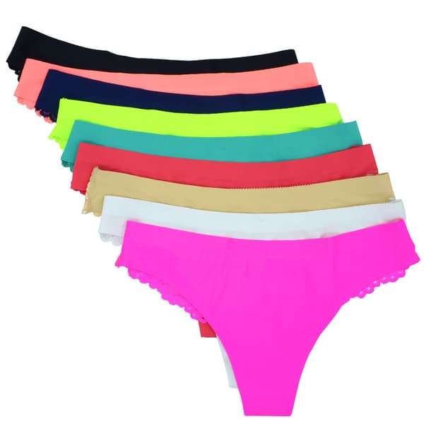 6-pack Seamless half-string lace panties - 6 colors - XS/S