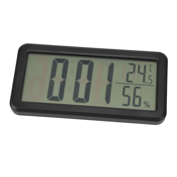 Digital Alarm Clock Portable Black Temperature Humidity Wall Mounted LCD Digital Electronic Clock for Dormitory Desk