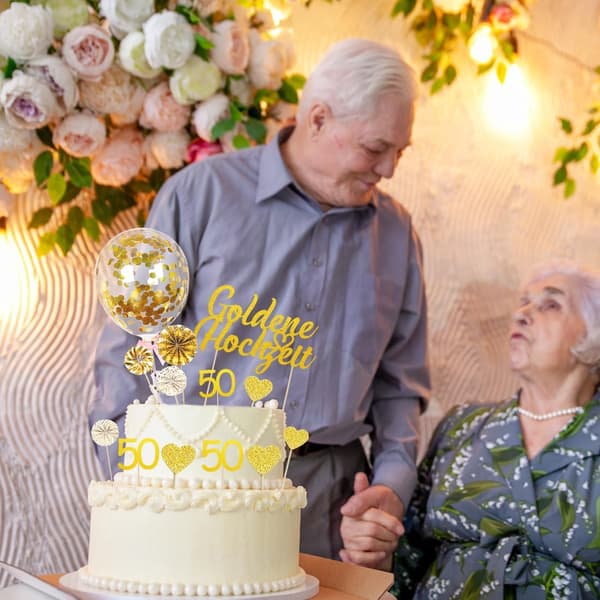 Guldbröllopstårta dekoration Guld bröllop