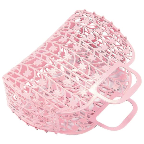 Baderom Hul Vask Oppbevaringskurv Dusjkurv Plast Rosa