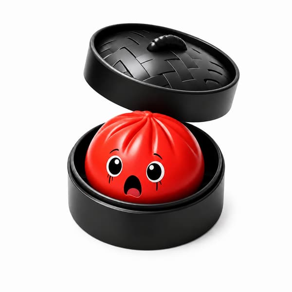 DOWMOO Black Steamer Basket Halloween Expression Bun Squeeze Toy - Soft, Fun, Slow Rising Material red